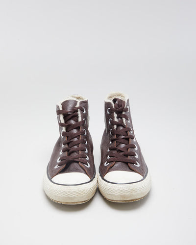 Women's Brown Leather Converse - 5