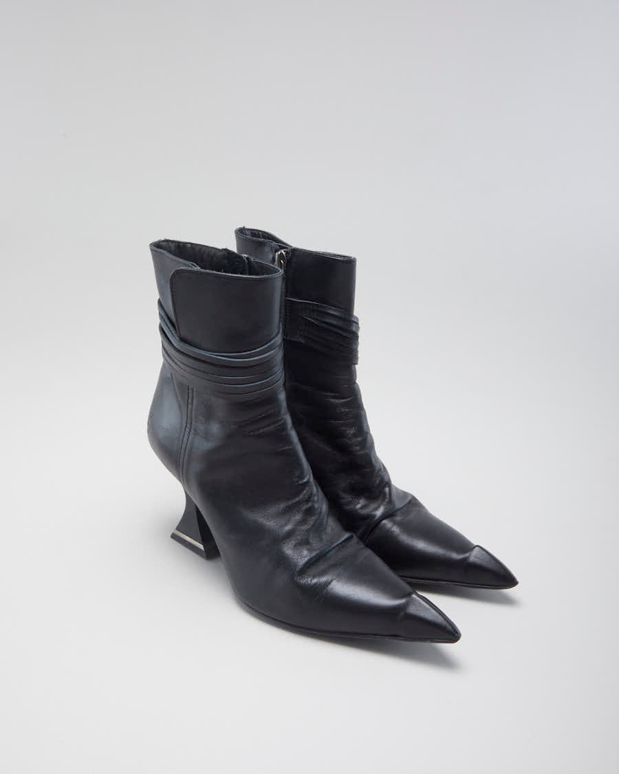 Women's Black Witch Style Heeled Ankle Boots - UK - 7.5