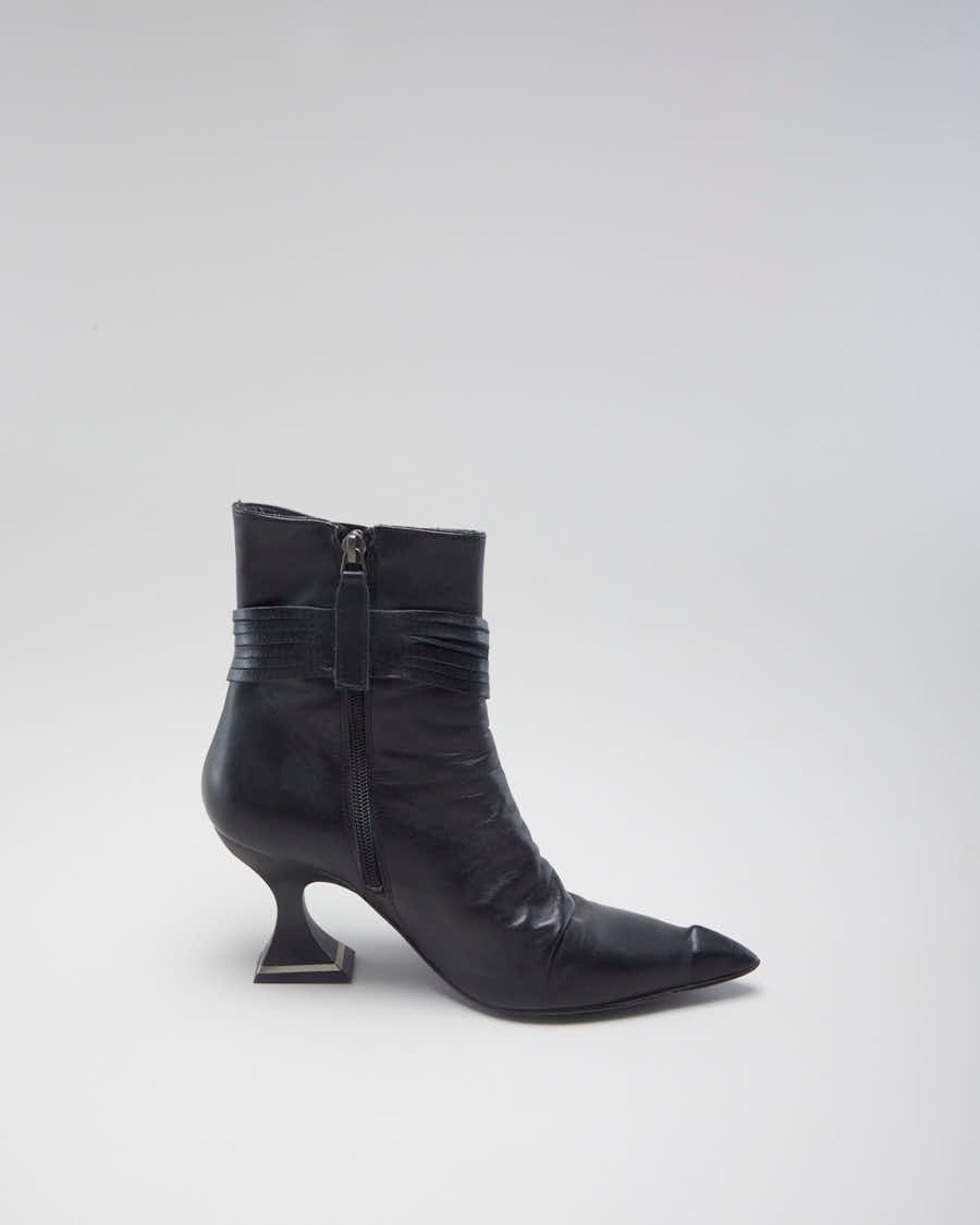 Women's Black Witch Style Heeled Ankle Boots - UK - 7.5