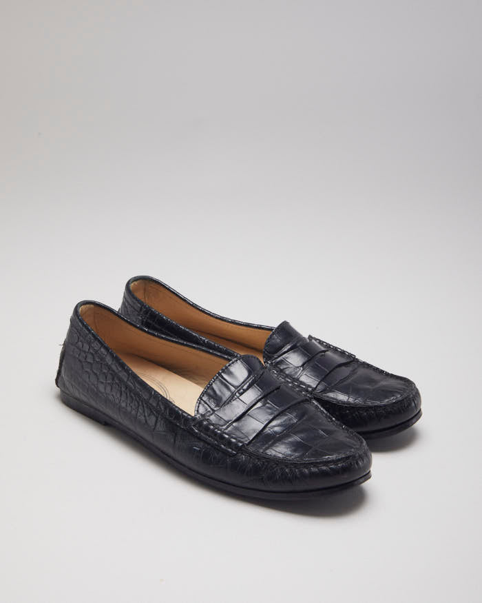 Tods Women's Leather Croc Loafers - UK 4