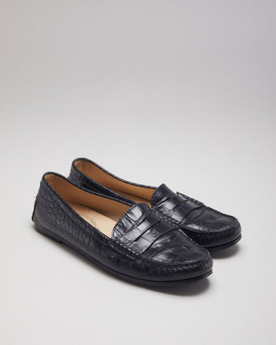 Tods Women's Leather Croc Loafers - UK 8