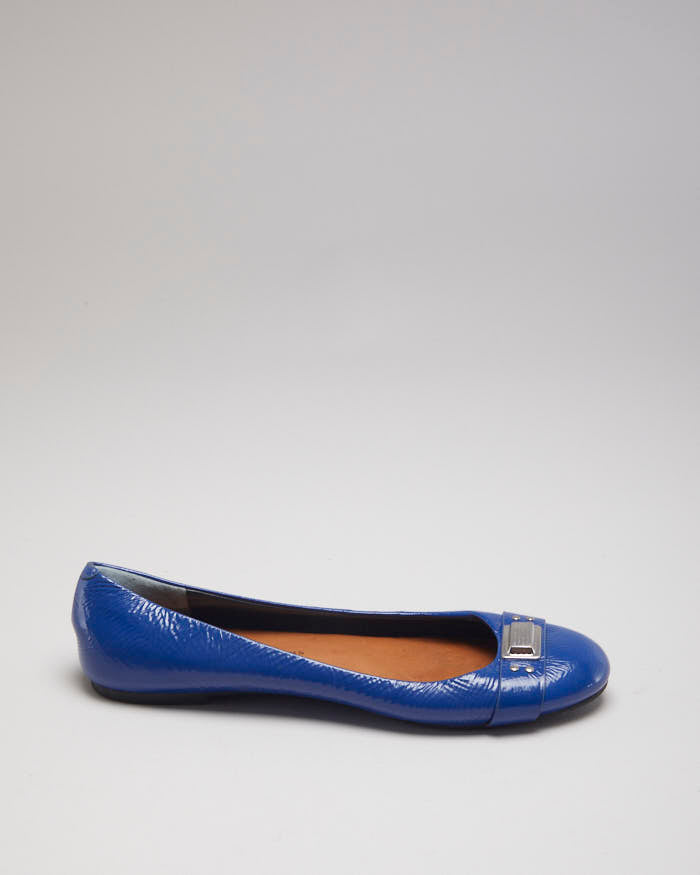 Marc Jacobs Blue Patent Ballet Pumps - UK4