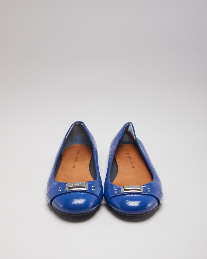 Marc Jacobs Blue Patent Ballet Pumps - UK4