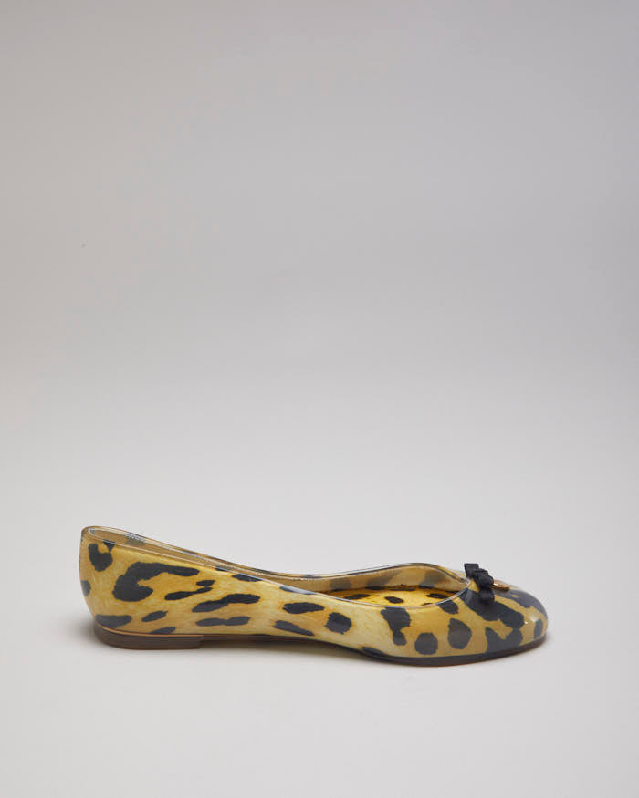Dolce and Gabbana Leopard Print Ballet Pumps - UK8
