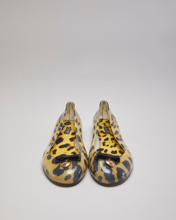 Dolce and Gabbana Leopard Print Ballet Pumps - UK8