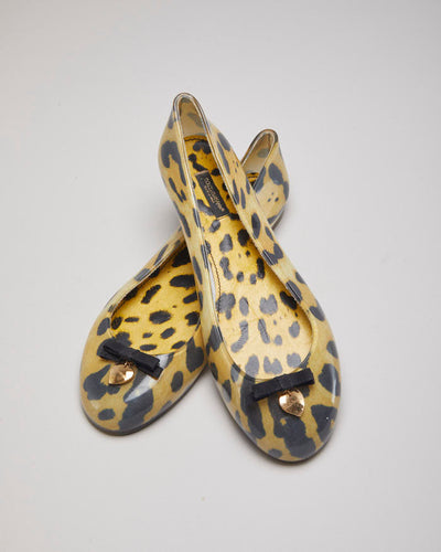 Dolce and Gabbana Leopard Print Ballet Pumps - UK8