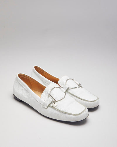 Tods White Leather Loafers - UK5