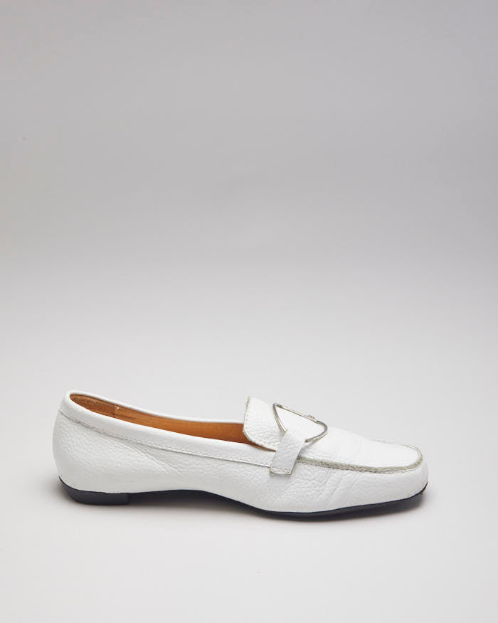 Tods White Leather Loafers - UK5