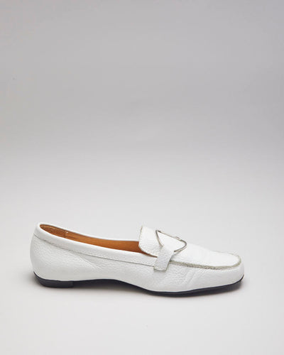 Tods White Leather Loafers - UK5