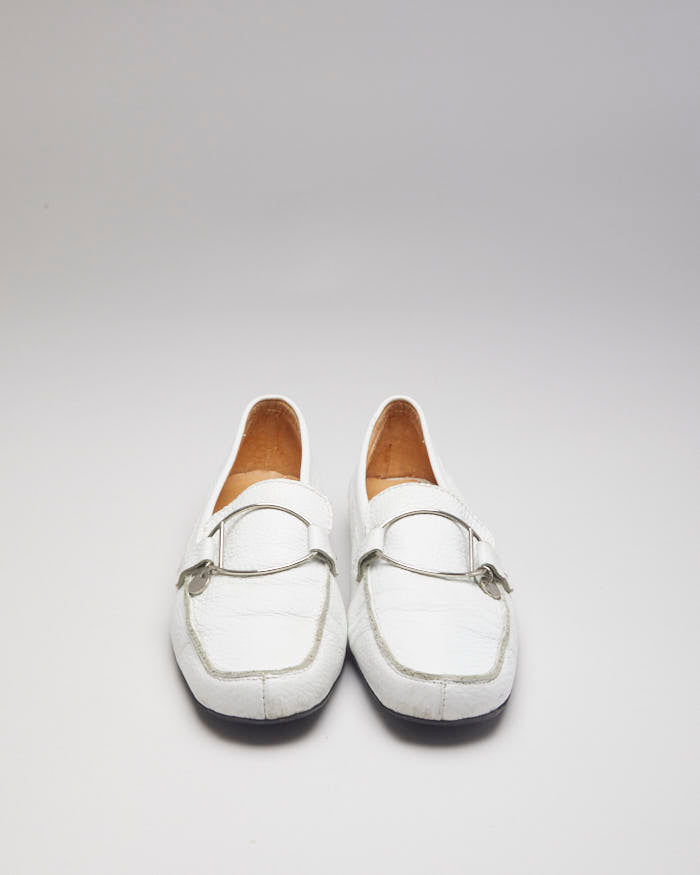 Tods White Leather Loafers - UK5
