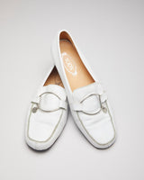 Tods White Leather Loafers - UK5
