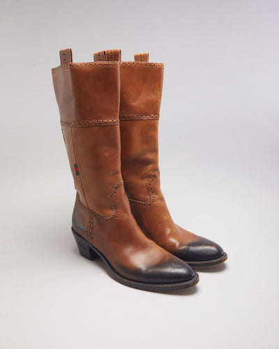 Gucci Leather Cowboy Boots - UK5