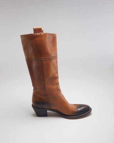 Gucci Leather Cowboy Boots - UK5