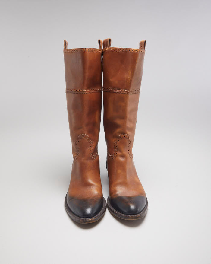 Gucci Leather Cowboy Boots - UK5