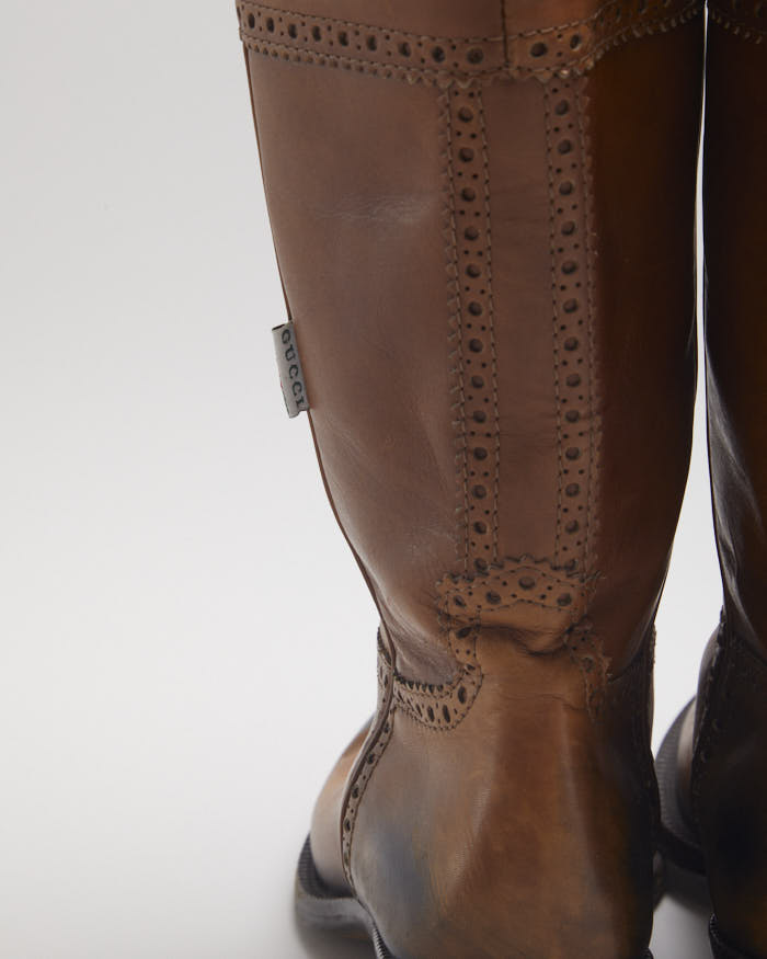 Gucci Leather Cowboy Boots - UK5