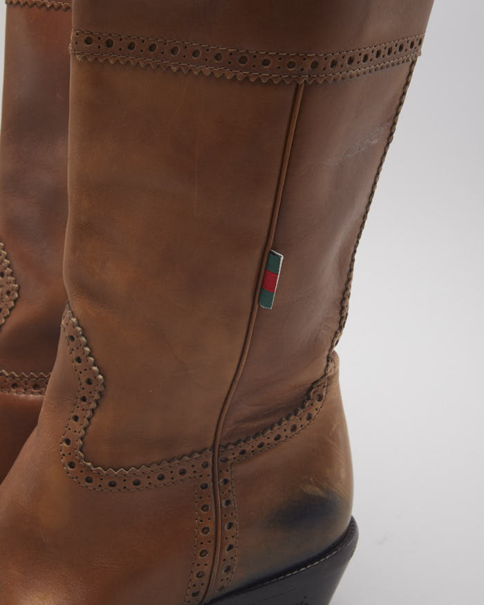 Gucci Leather Cowboy Boots - UK5