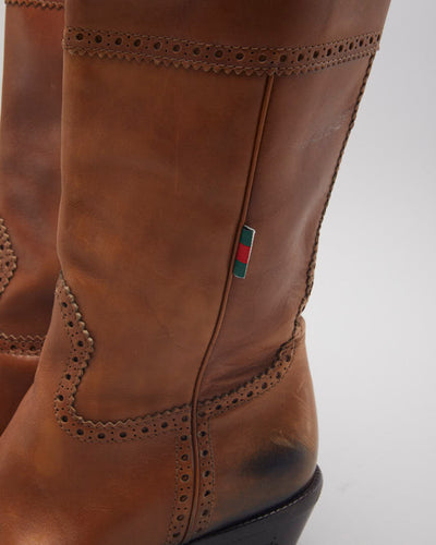 Gucci Leather Cowboy Boots - UK5