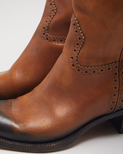 Gucci Leather Cowboy Boots - UK5