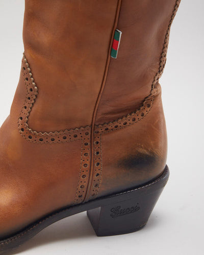 Gucci Leather Cowboy Boots - UK5