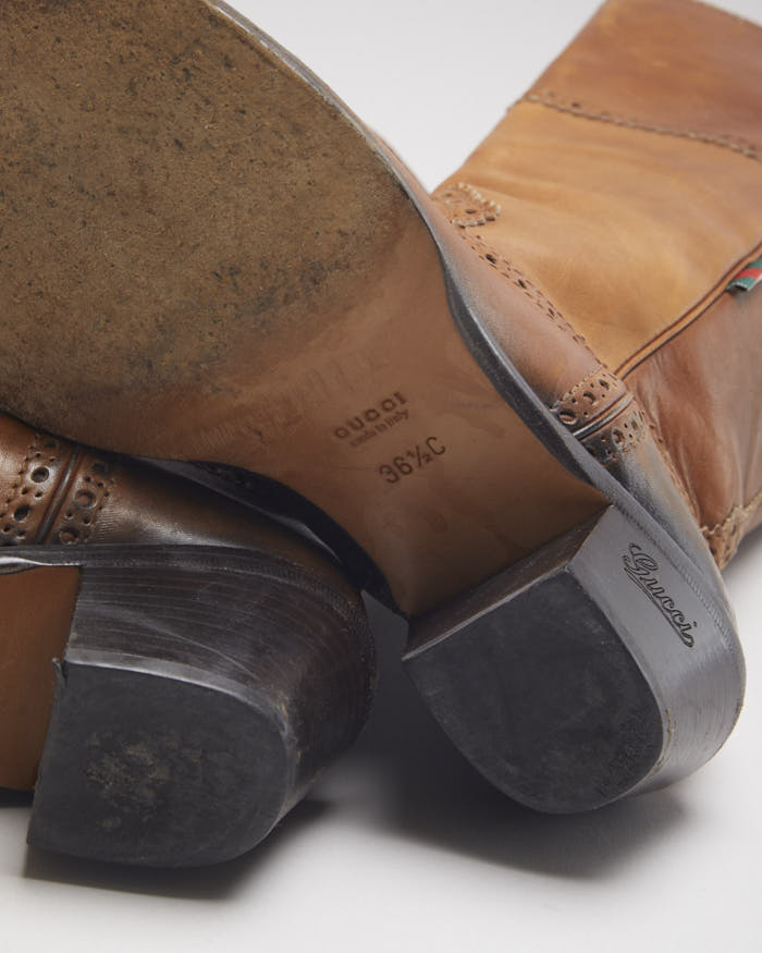 Gucci Leather Cowboy Boots - UK5