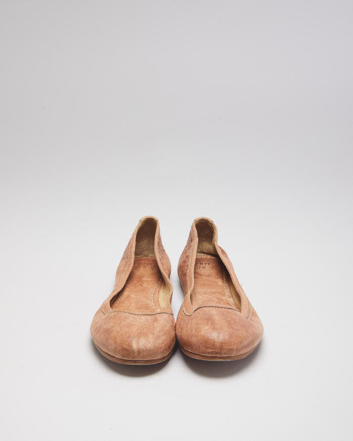 Frye Brown Leather Ballet Flats - UK6