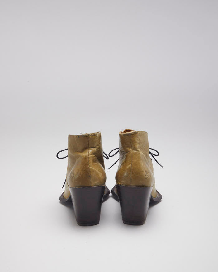 John Fluevog Green Lace Up Boots - UK6