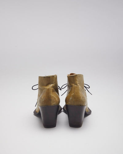 John Fluevog Green Lace Up Boots - UK6
