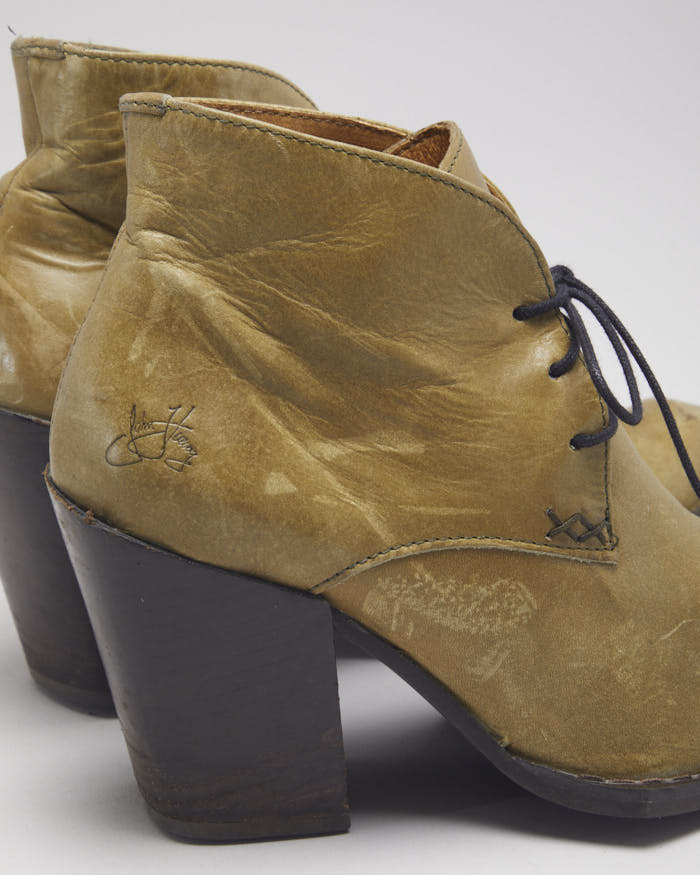 John Fluevog Green Lace Up Boots - UK6