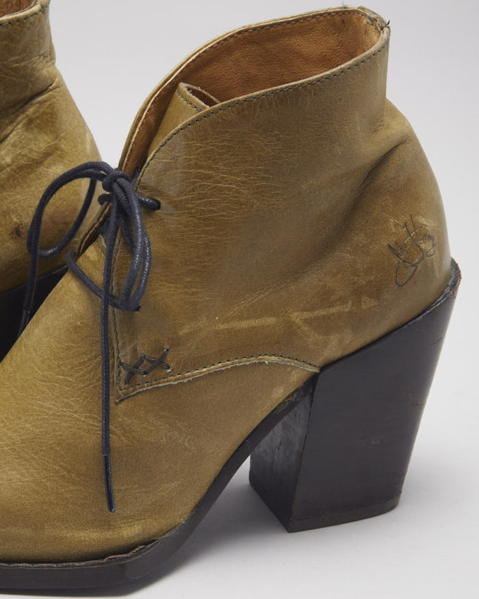 John Fluevog Green Lace Up Boots - UK6