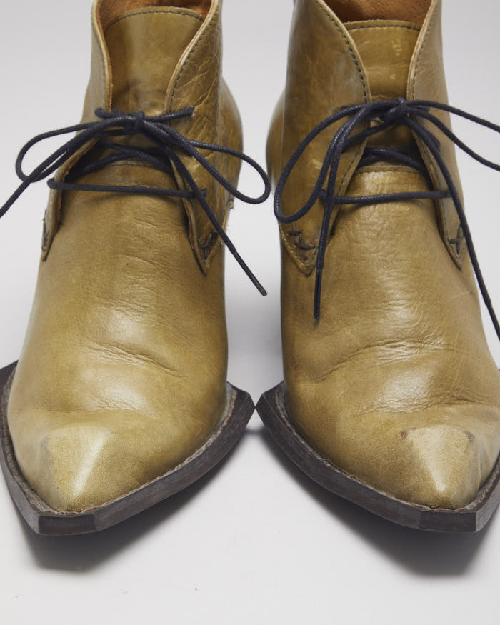 John Fluevog Green Lace Up Boots - UK6