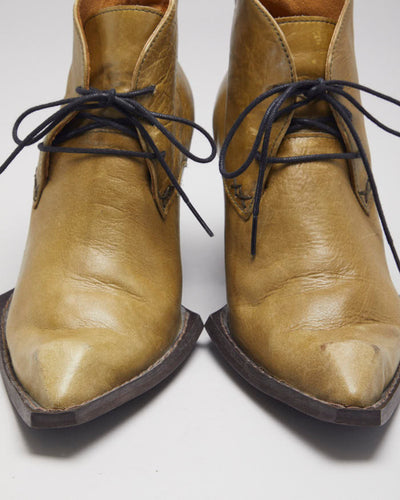John Fluevog Green Lace Up Boots - UK6