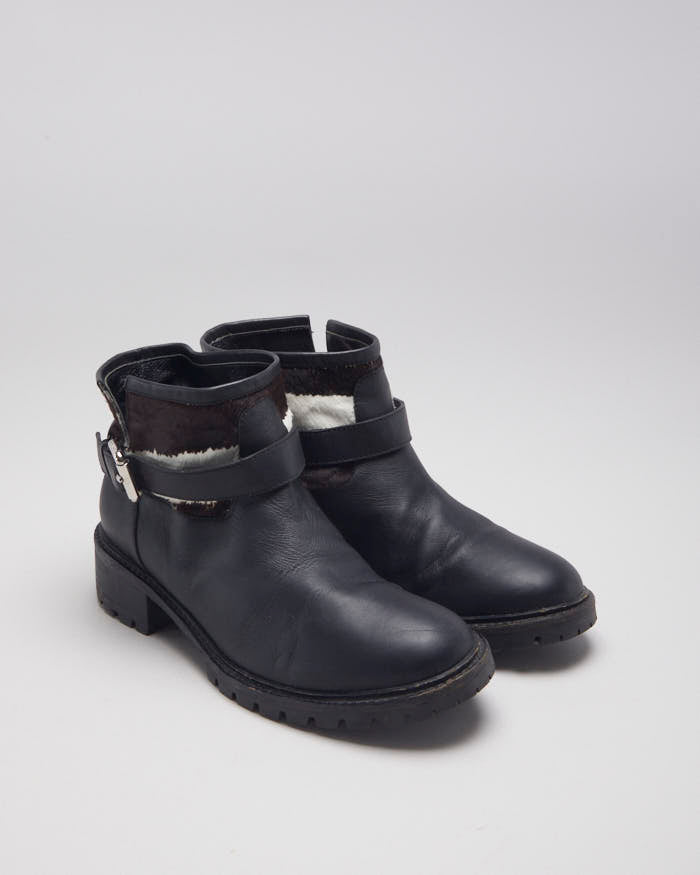 Fendi Cowhide Biker Boots - UK4