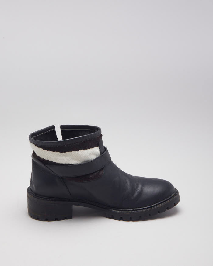 Fendi Cowhide Biker Boots - UK4