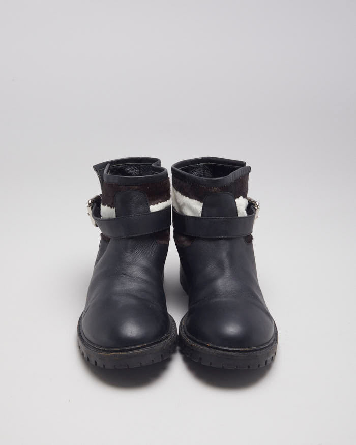 Fendi Cowhide Biker Boots - UK4
