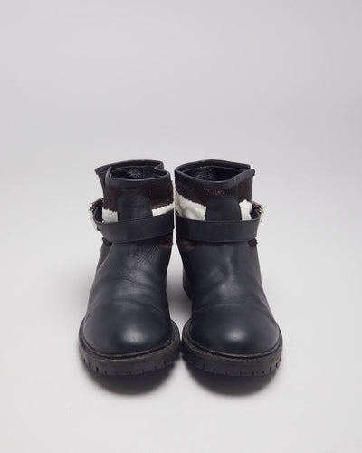 Fendi Cowhide Biker Boots - UK4
