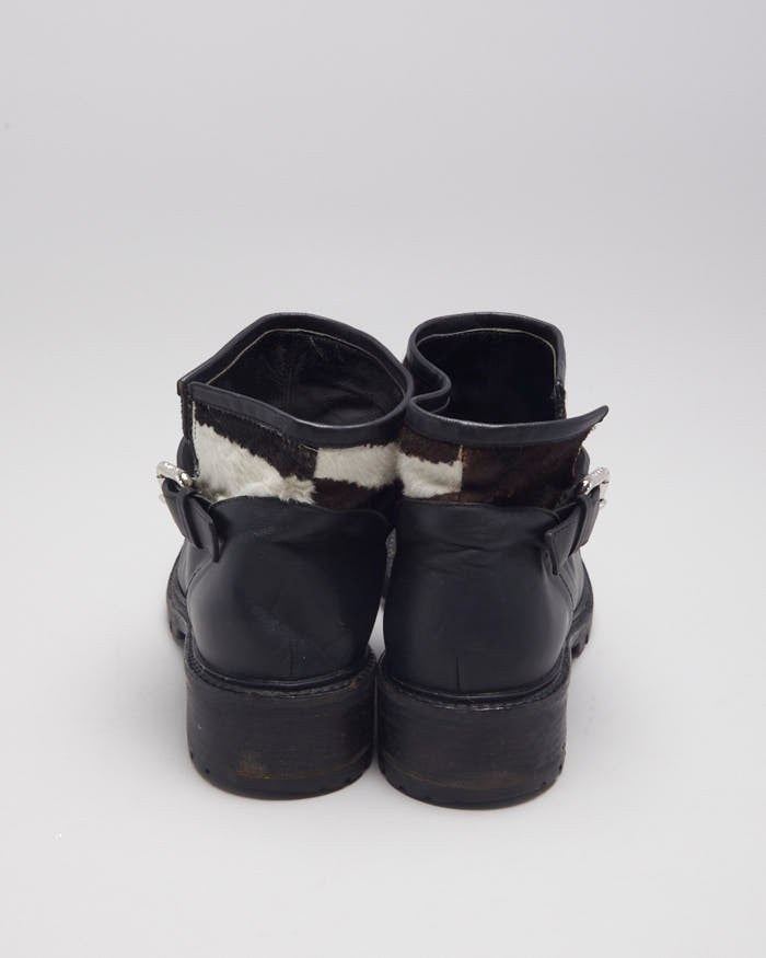 Fendi Cowhide Biker Boots - UK4