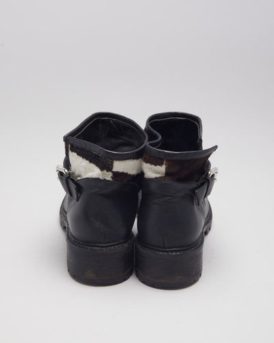 Fendi Cowhide Biker Boots - UK4