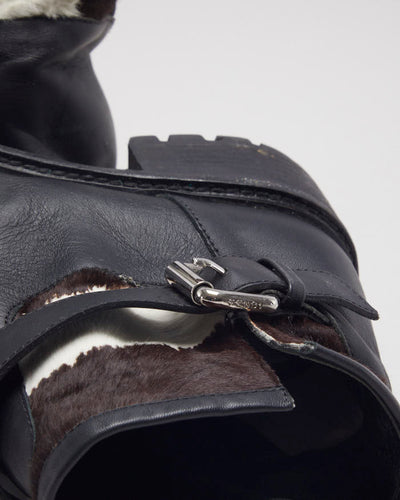 Fendi Cowhide Biker Boots - UK4