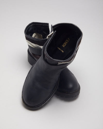 Fendi Cowhide Biker Boots - UK4