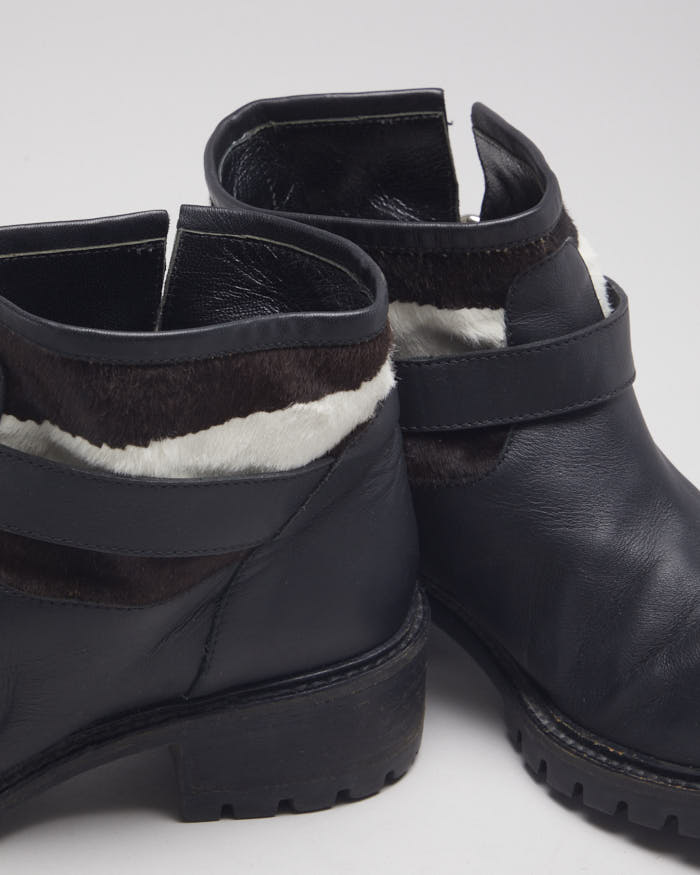 Fendi Cowhide Biker Boots - UK4