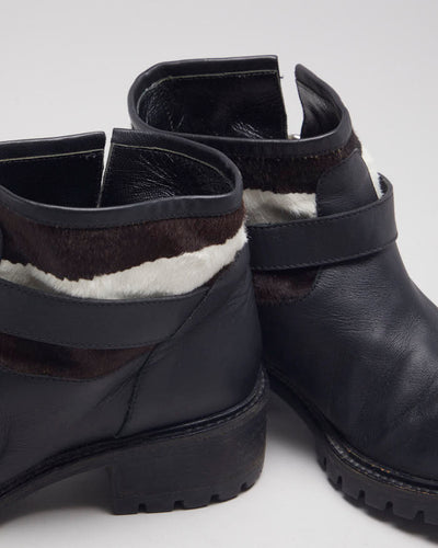 Fendi Cowhide Biker Boots - UK4