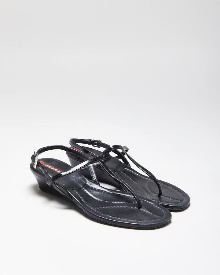 Prada Black Heeled Sandals - UK5 1/2