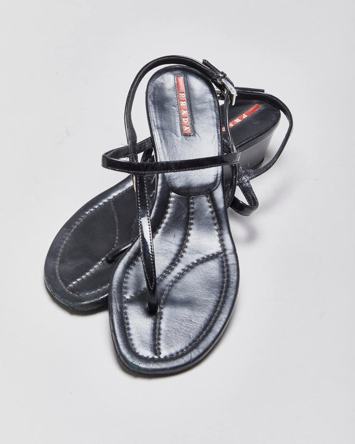 Prada Black Heeled Sandals - UK5 1/2