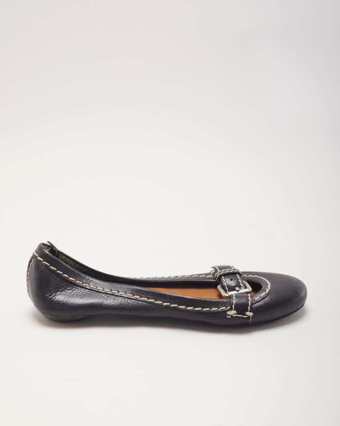 Chloe Black Buckle Ballet Pumps - UK4