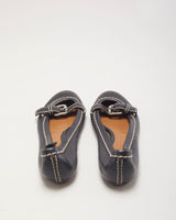 Chloe Black Buckle Ballet Pumps - UK4