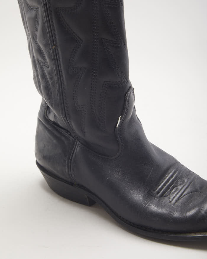 Vintage Capezio Black Cowboy Boots UK4 Rokit