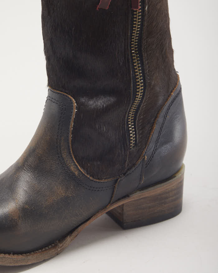 Vintage Freebird Pony Hair Leather Boots - UK4