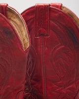 Vintage Boulet Red Cowboy Boots - UK4