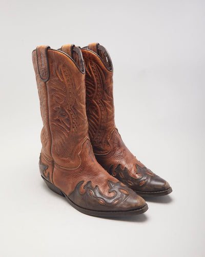 Vintage Aldo Brown Cowboy Boots - UK3