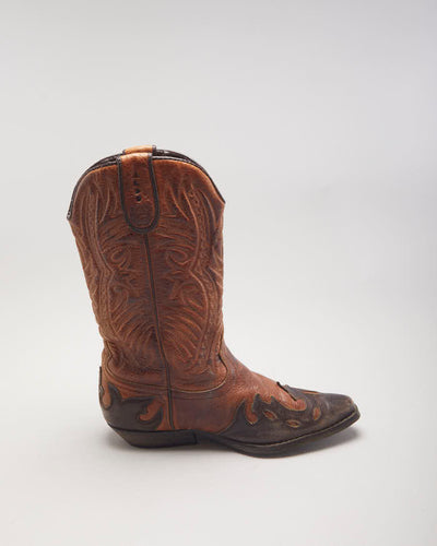 Vintage Aldo Brown Cowboy Boots - UK3